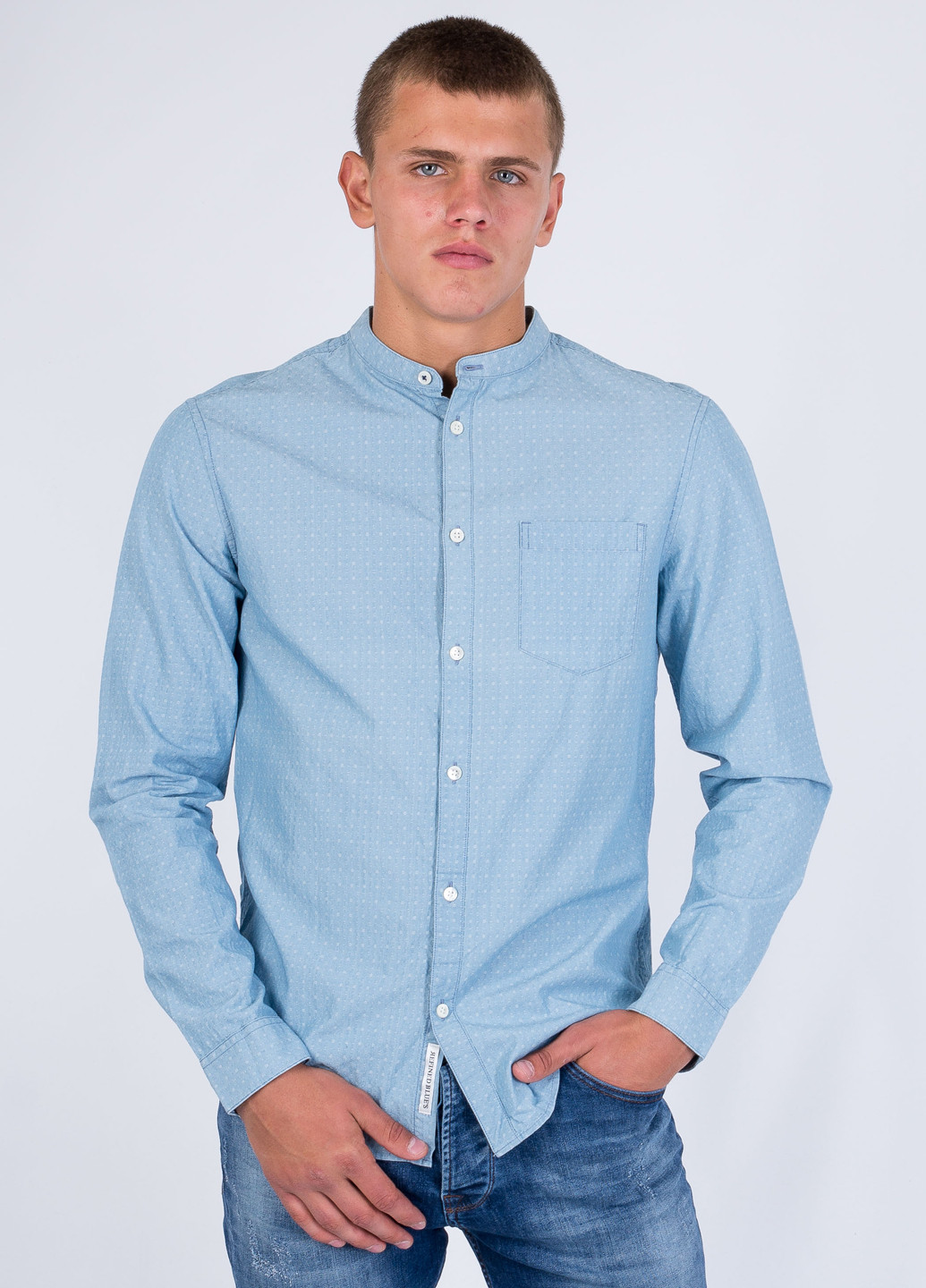 Голубой кэжуал рубашка с геометрическим узором Jack & Jones