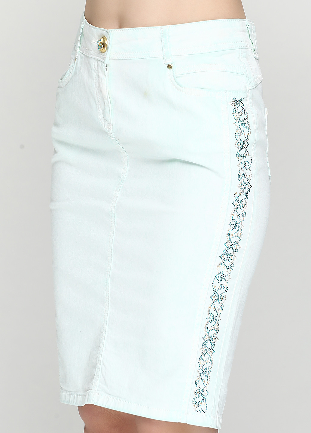 Мятная кэжуал с абстрактным узором юбка Sassofono карандаш
