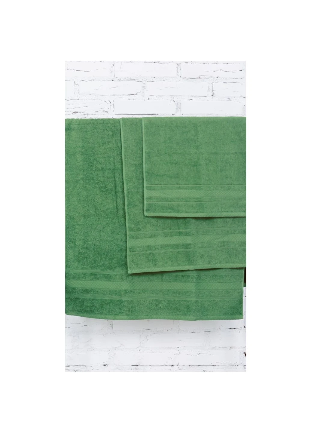 Рушник набір банних №5079 Elite SoftNess Military 50х90, 70х140, 10 (2200003981735) Mirson зелений