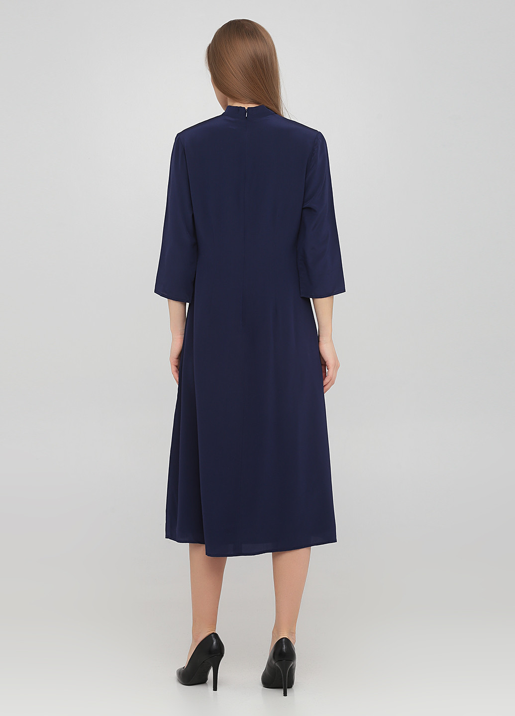 Темно-синя кежуал сукня в стилі армпір The J. Peterman Company однотонна