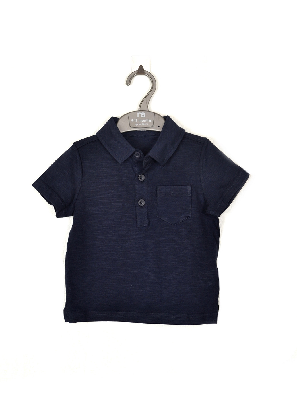 Темно-синяя детская футболка-поло для мальчика Mothercare однотонная