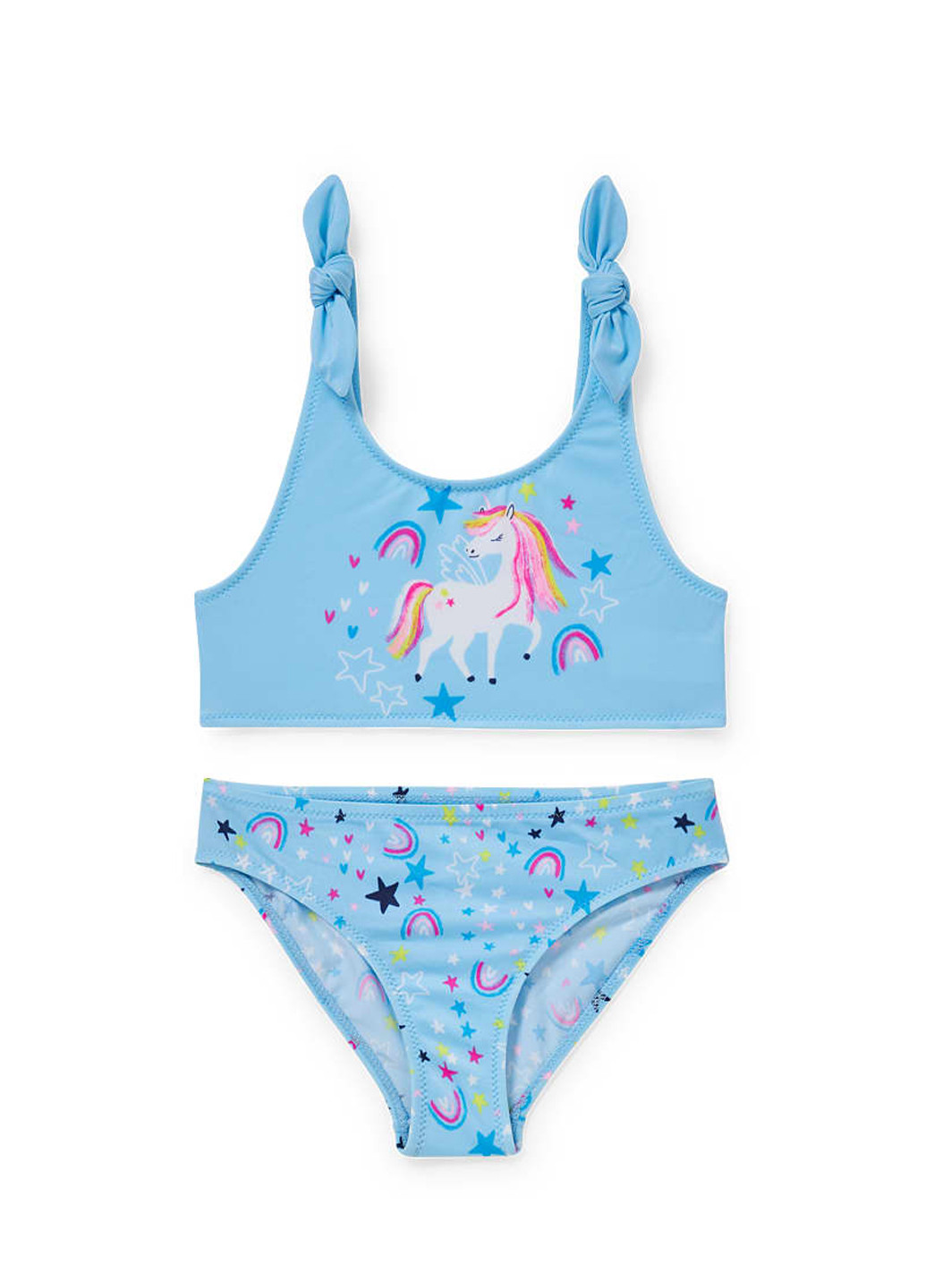 Блакитний літній купальник (топ, трусики) топ, роздільний C&A