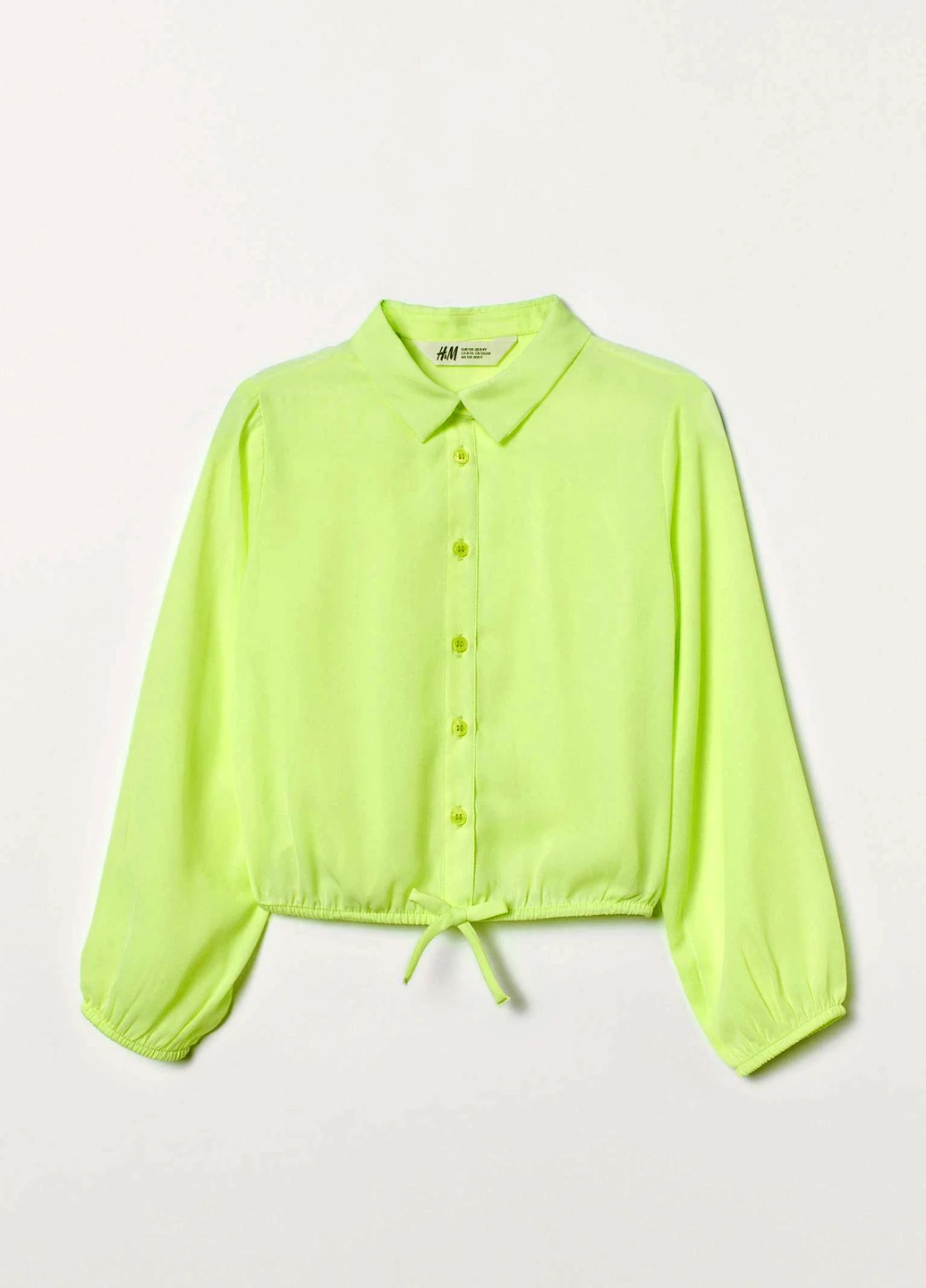 Салатовая однотонная блузка H&M летняя
