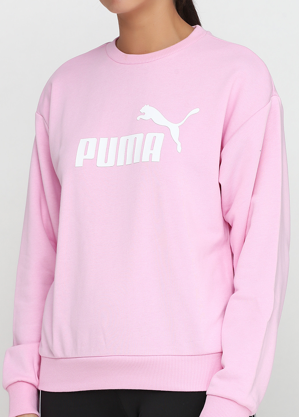 Свитшот Puma - Прямой крой надпись розовый спортивный - (132548383)