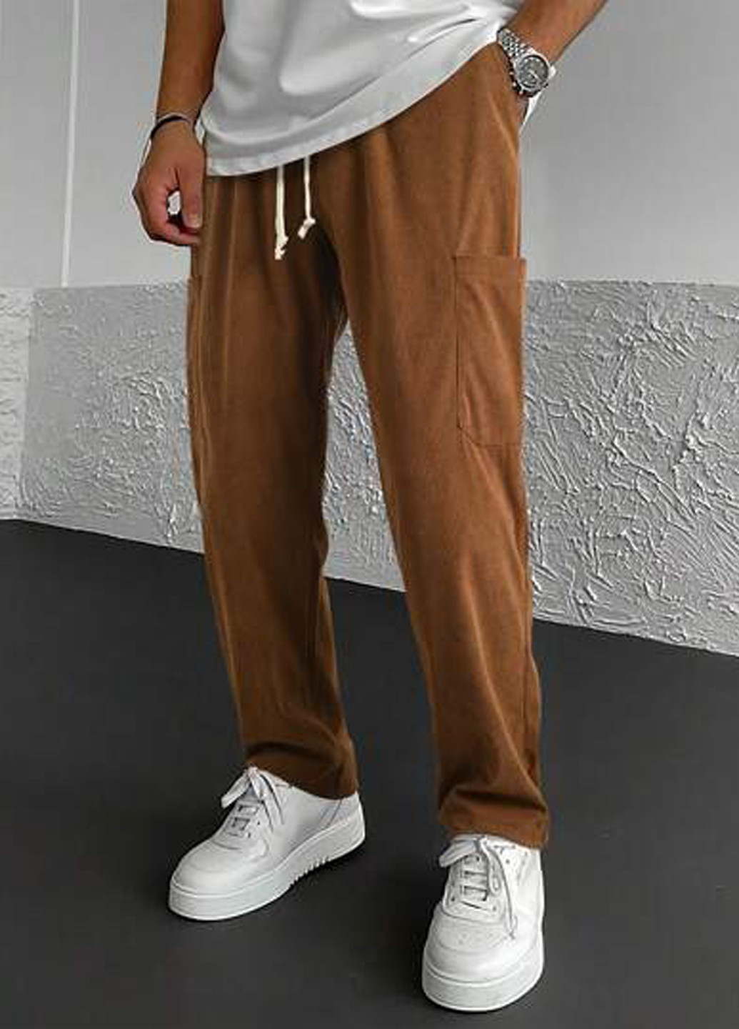 Коричневые кэжуал, спортивные демисезонные карго брюки SHEIN