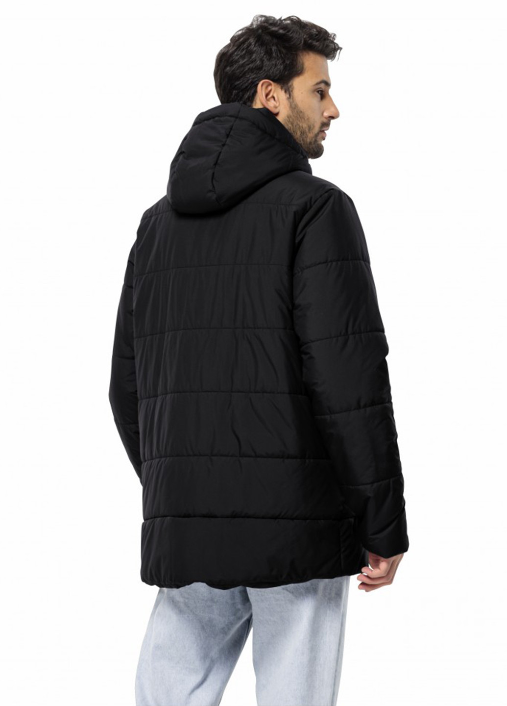 Черная демисезонная куртка Jack Wolfskin DEUTZER LONG JKT M