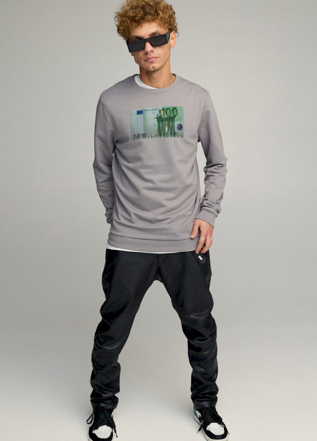 Серый свитшот мужской basic /no flis/ YAPPI (252258608)