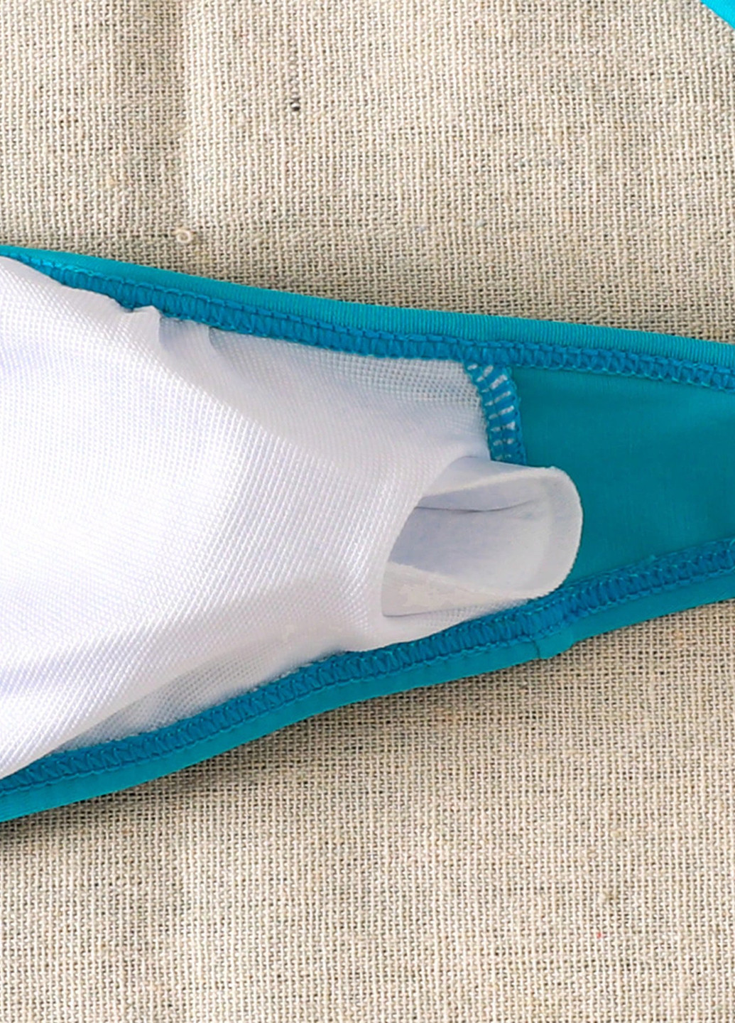 Бірюзовий демісезонний купальник (ліф, трусики) балконет, роздільний SHEIN