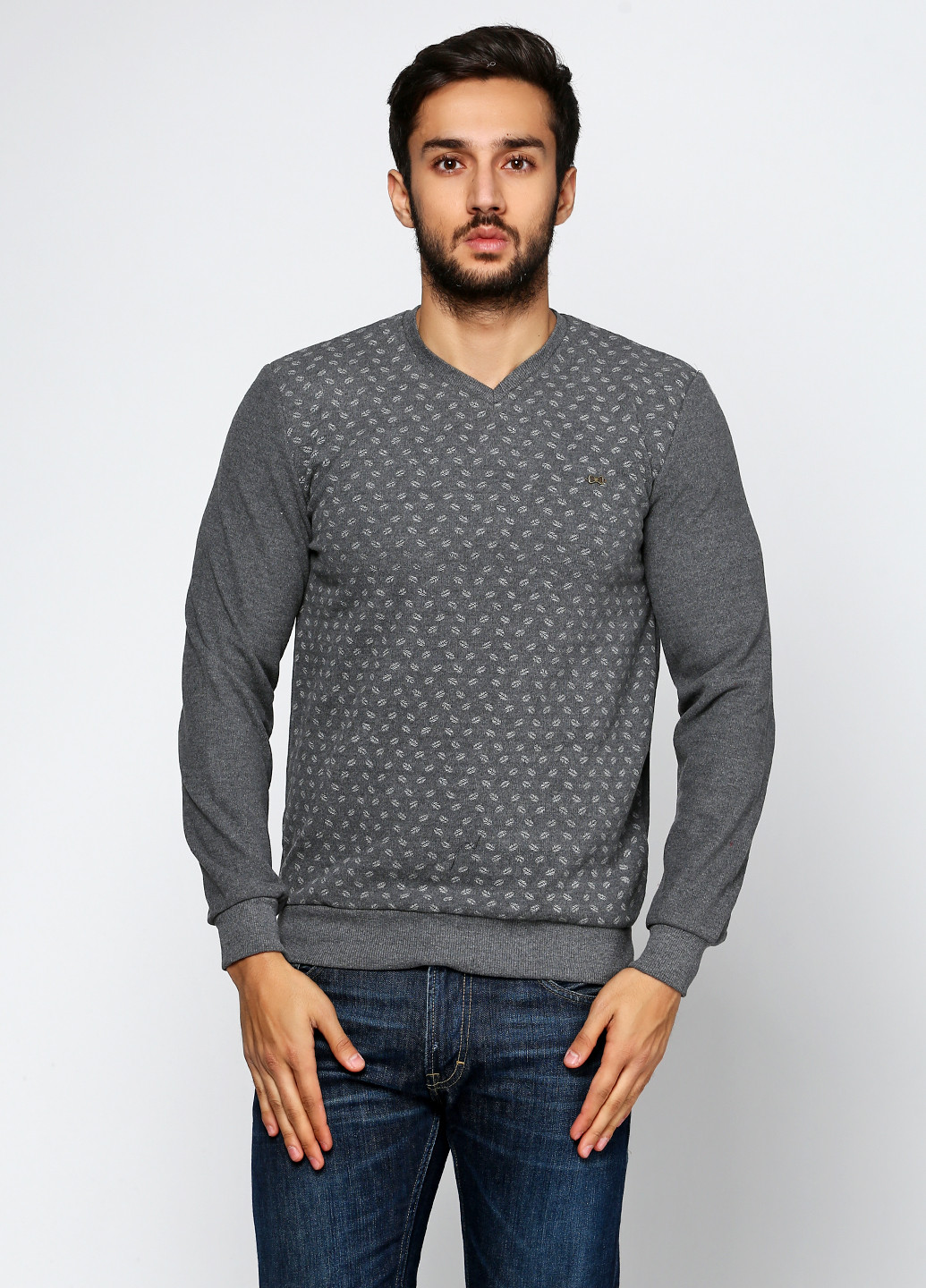 Серый демисезонный пуловер пуловер DKM