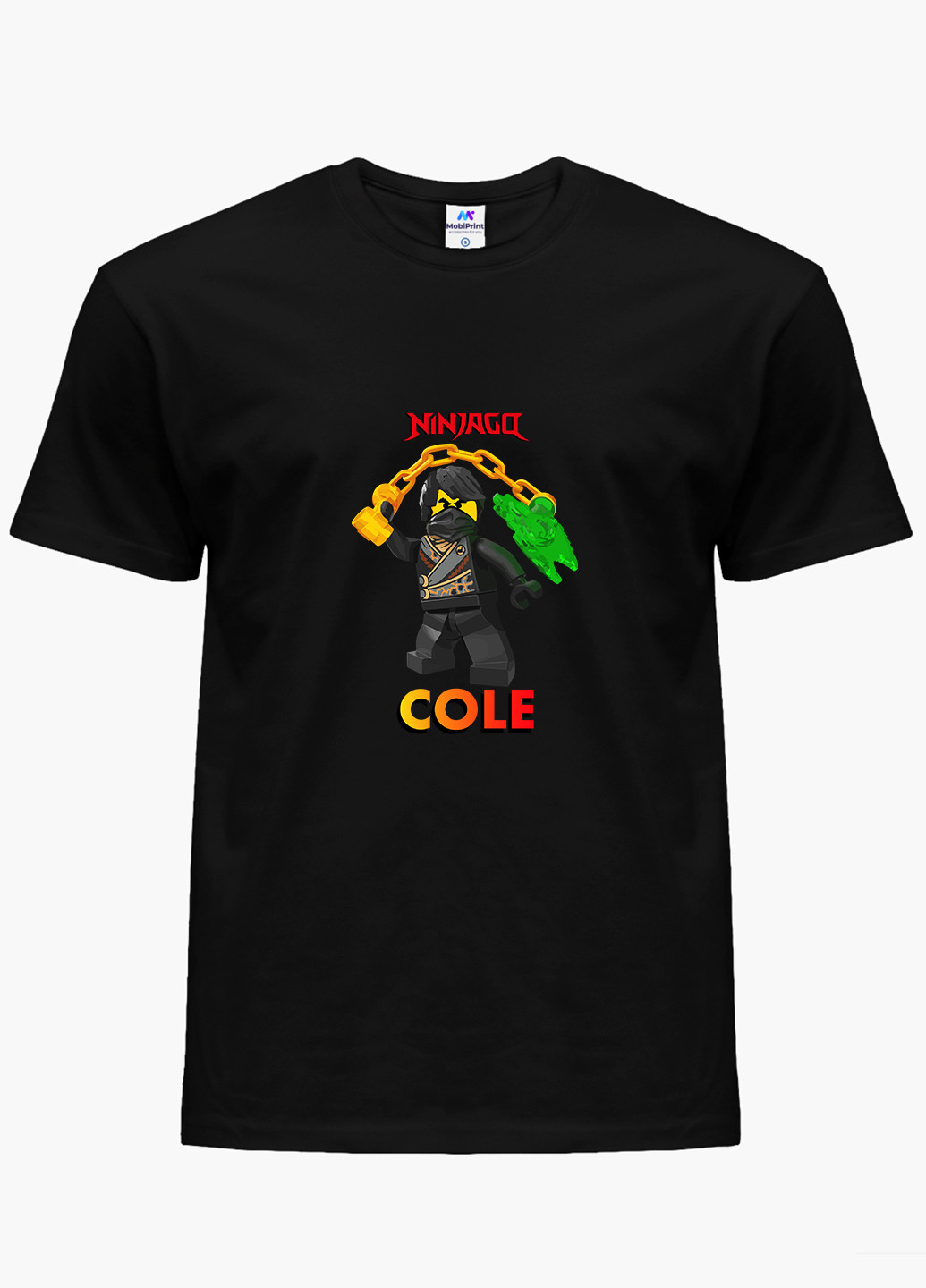 Черная демисезонная футболка детская коул лего ниндзяго (cole lego ninjago masters of spinjitzu)(9224-2640) MobiPrint