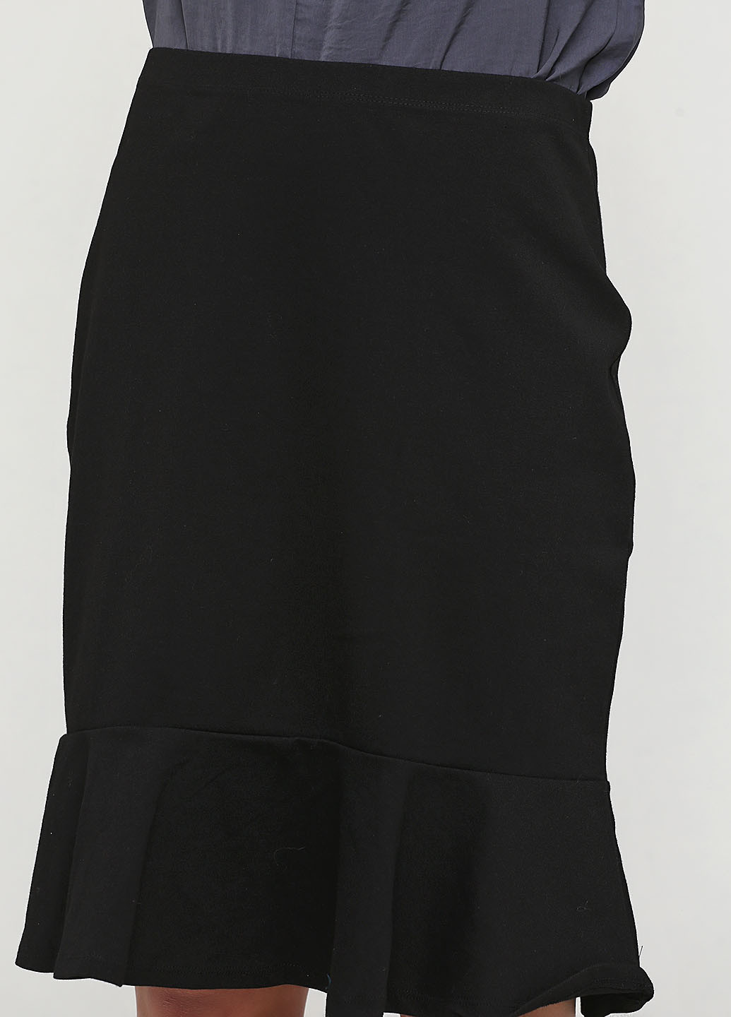 Черная кэжуал однотонная юбка Mark с баской