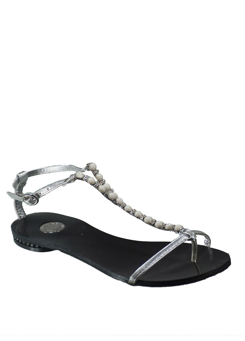 Серебряные босоножки Nila&Nila с ремешком