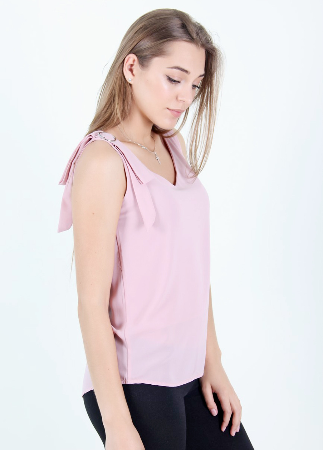 Светло-розовая летняя блуза Xing yu fashion