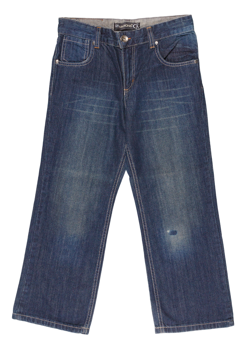 Джинси Marions прямі однотонні темно-сині джинсові бавовна