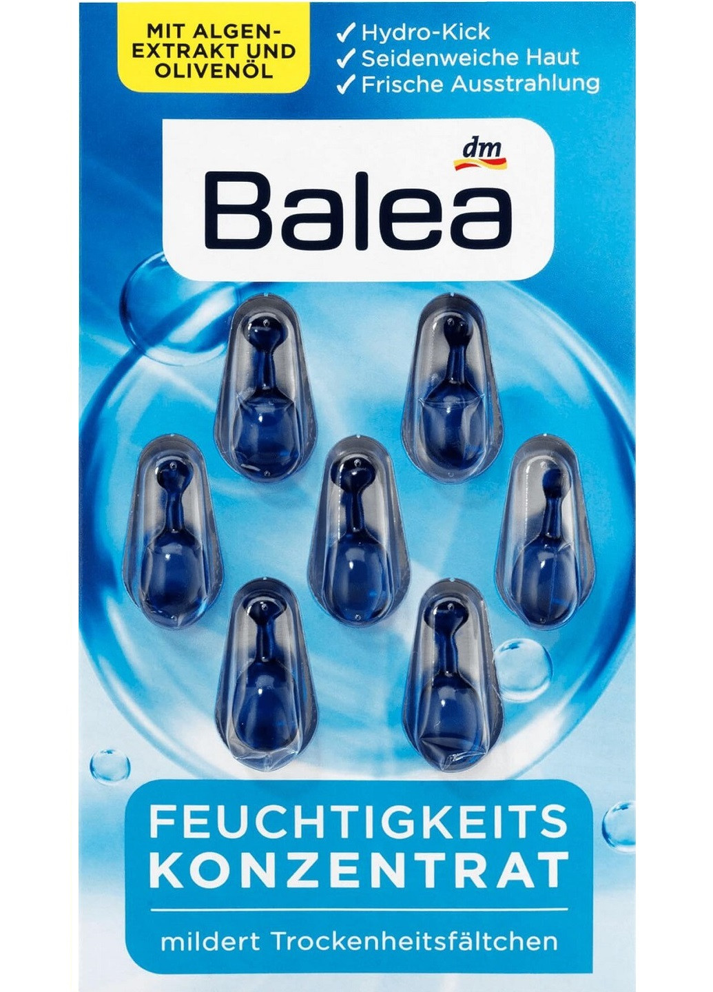Концентрат у капсулах для обличчя Feuchtigkeit зволожуючий, 7 капсул Balea (253511859)