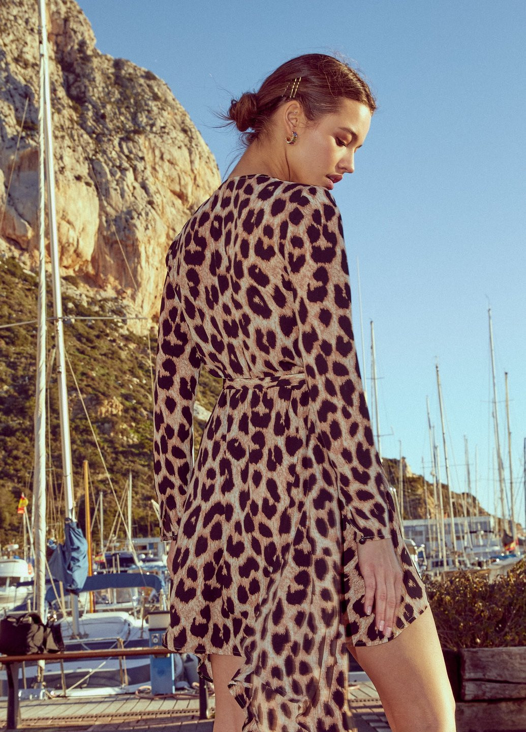 Коричневое кэжуал леопардовое платье Gepur с животным (анималистичным) принтом