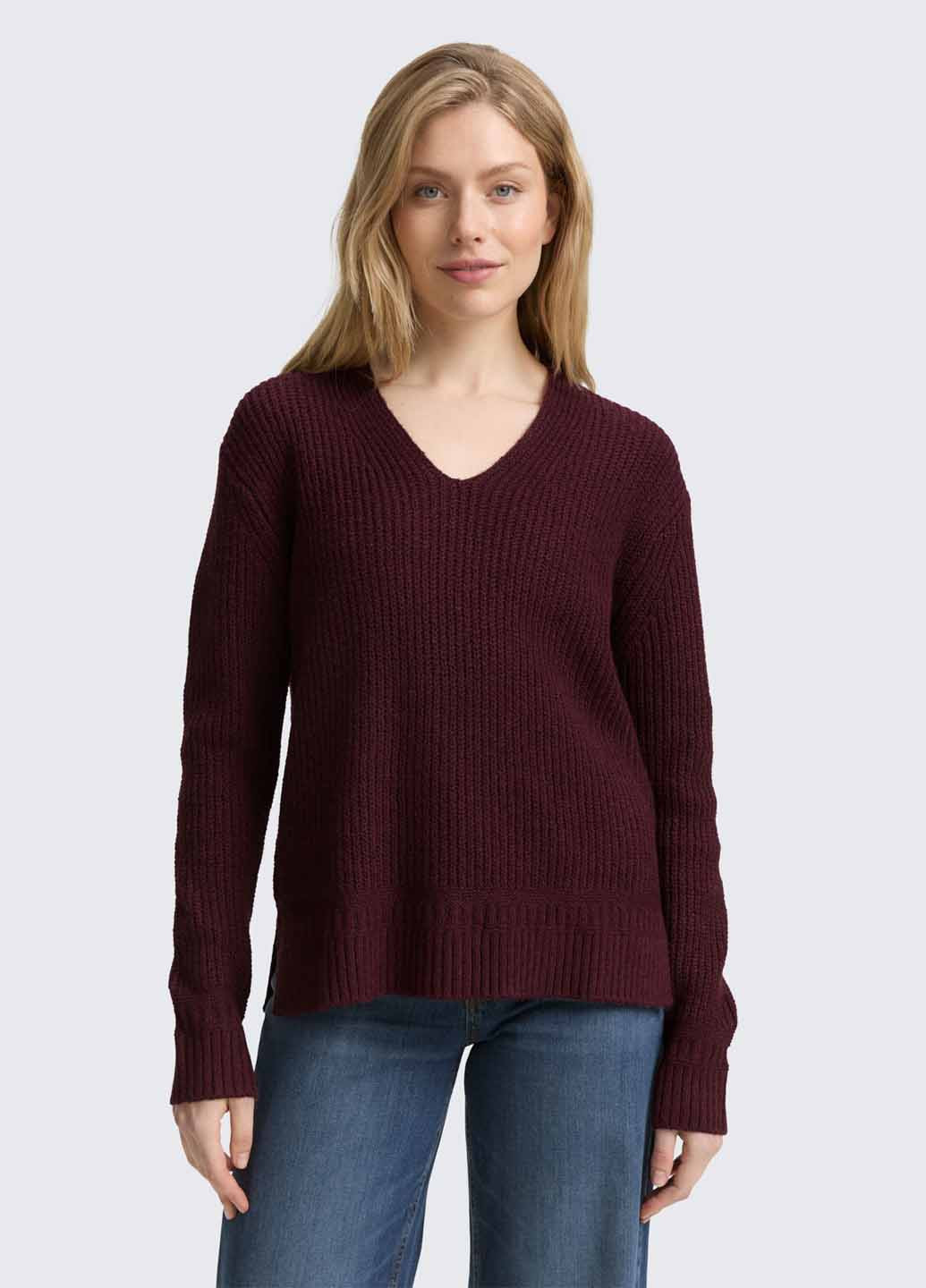 Темно-бордовий демісезонний пуловер пуловер Tom Tailor