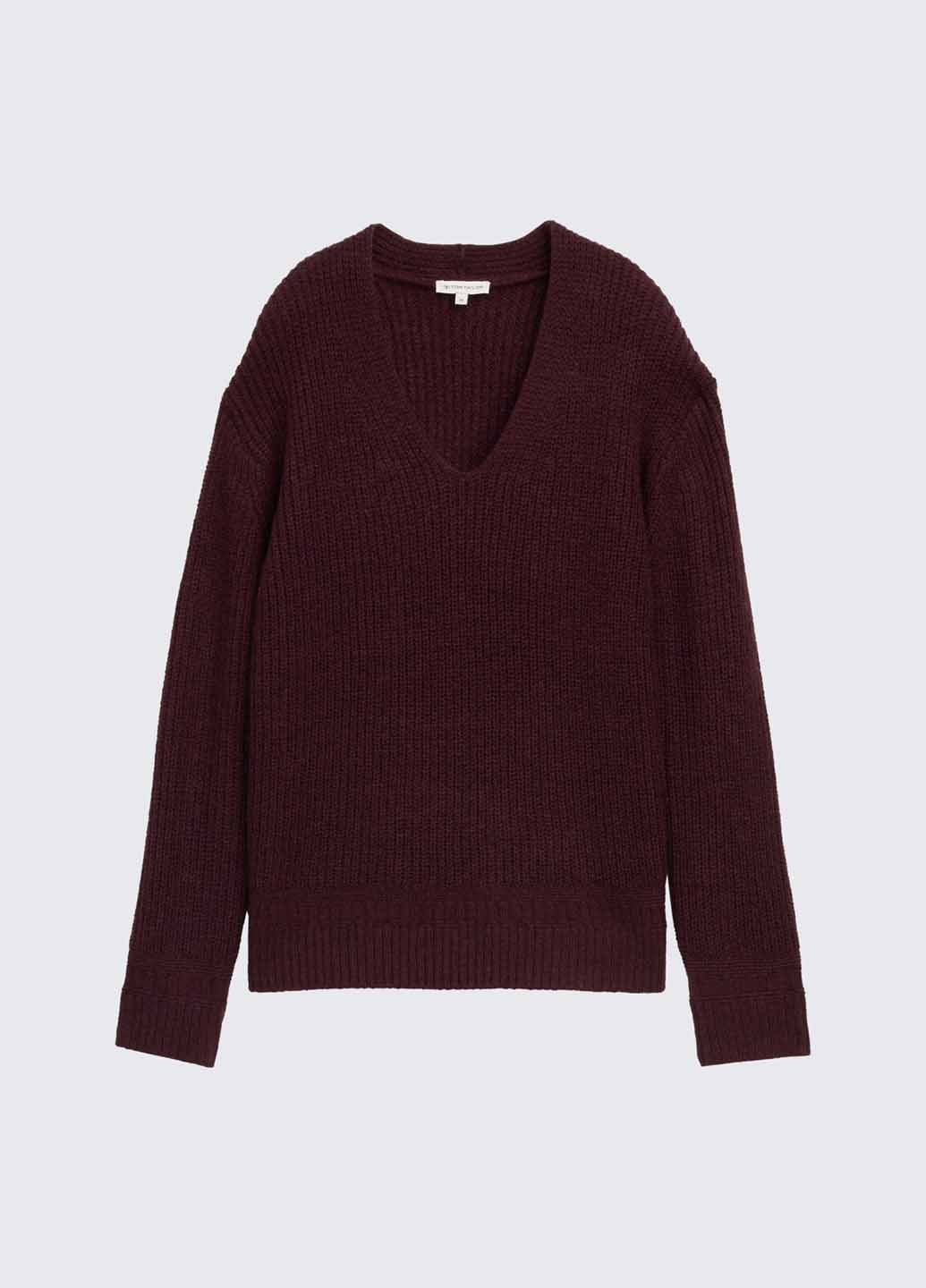 Темно-бордовий демісезонний пуловер пуловер Tom Tailor