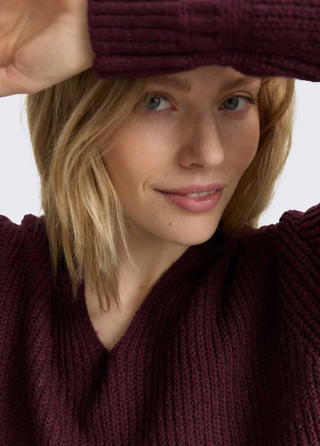 Темно-бордовий демісезонний пуловер пуловер Tom Tailor