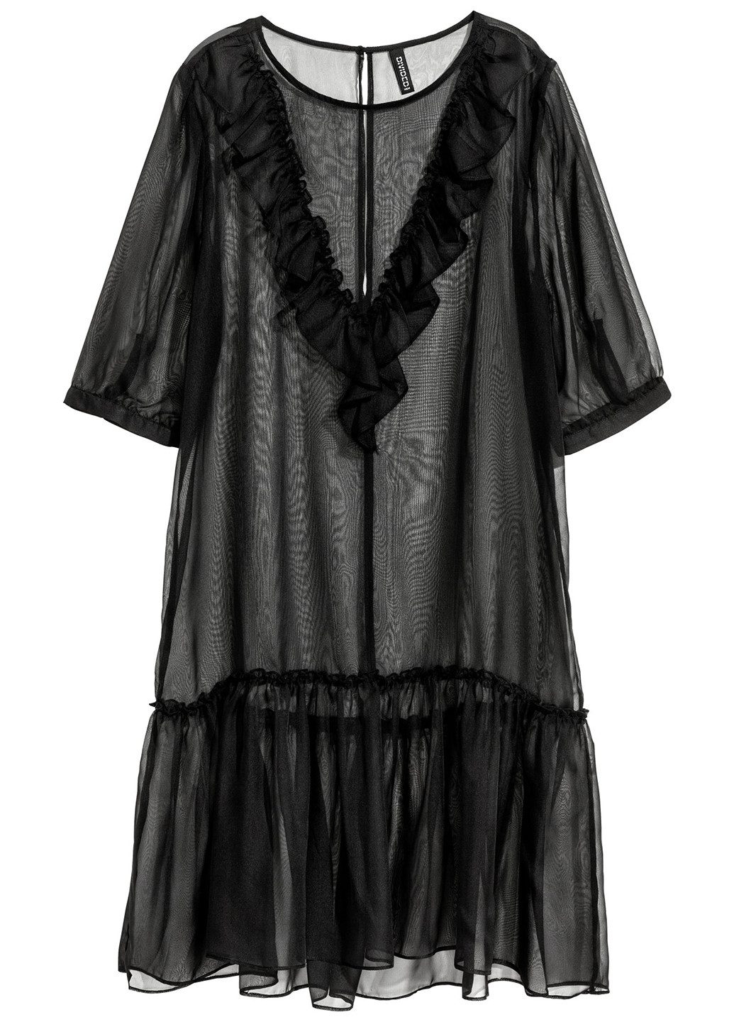 Черное кэжуал платье а-силуэт H&M