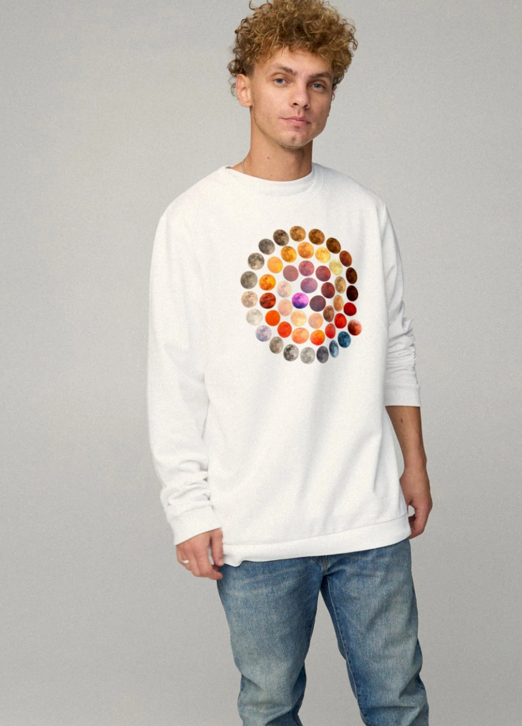 Білий свитшот мужской oversize /no flis/ YAPPI малюнок (254557584)