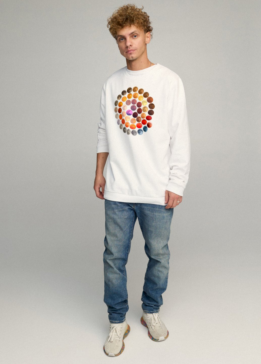 Білий свитшот мужской oversize /no flis/ YAPPI малюнок (254557584)