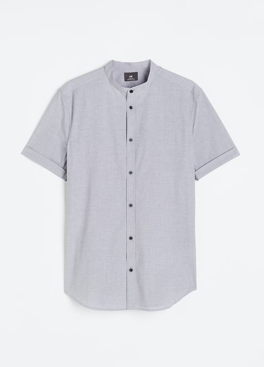 Светло-серая кэжуал рубашка однотонная H&M