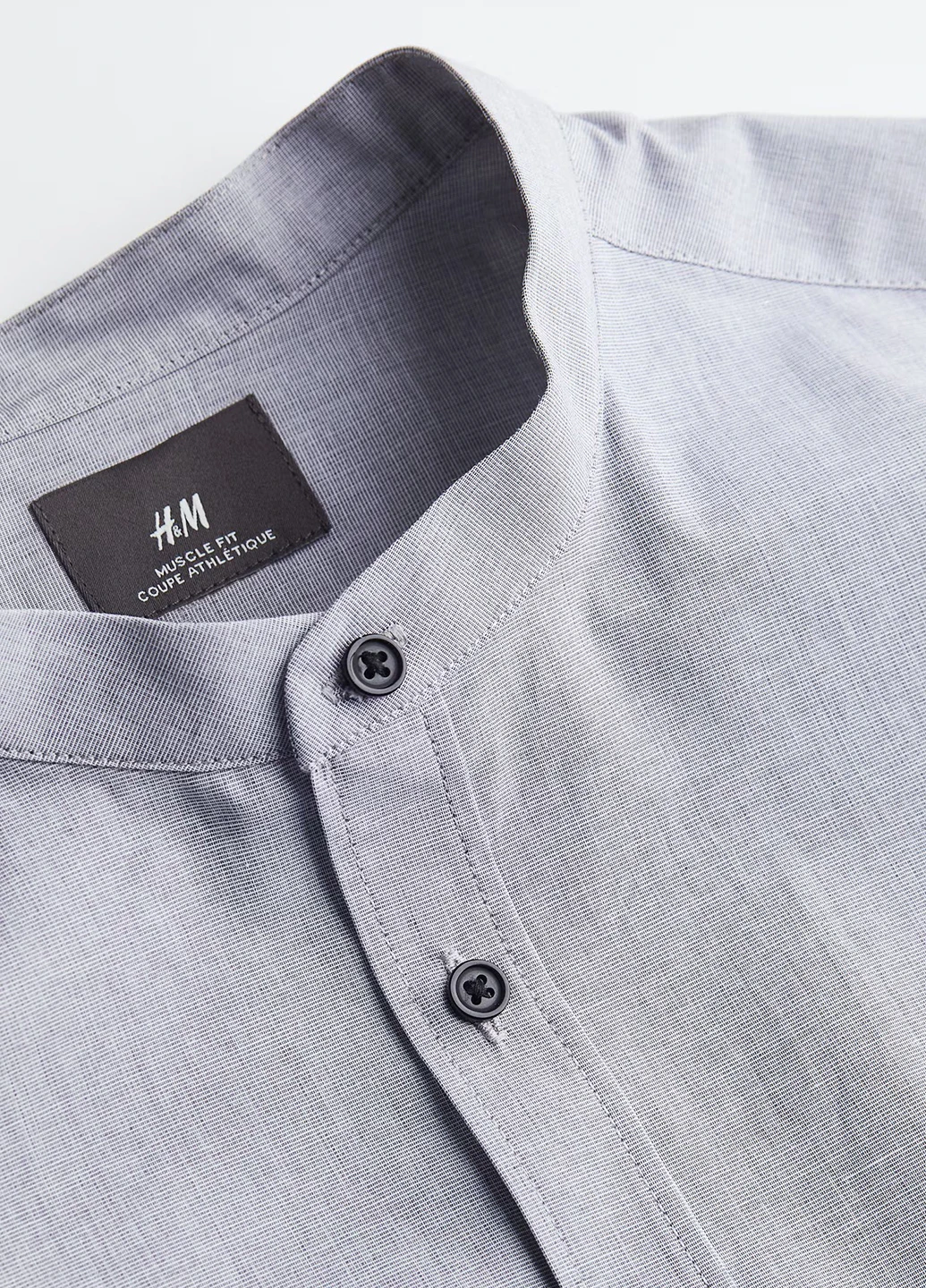 Светло-серая кэжуал рубашка однотонная H&M