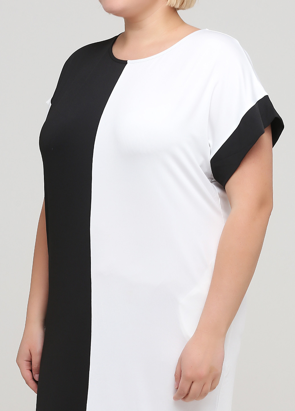 Черно-белое кэжуал платье оверсайз Biaoruina однотонное