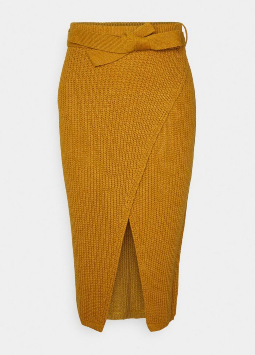 Горчичная кэжуал однотонная юбка Missguided карандаш