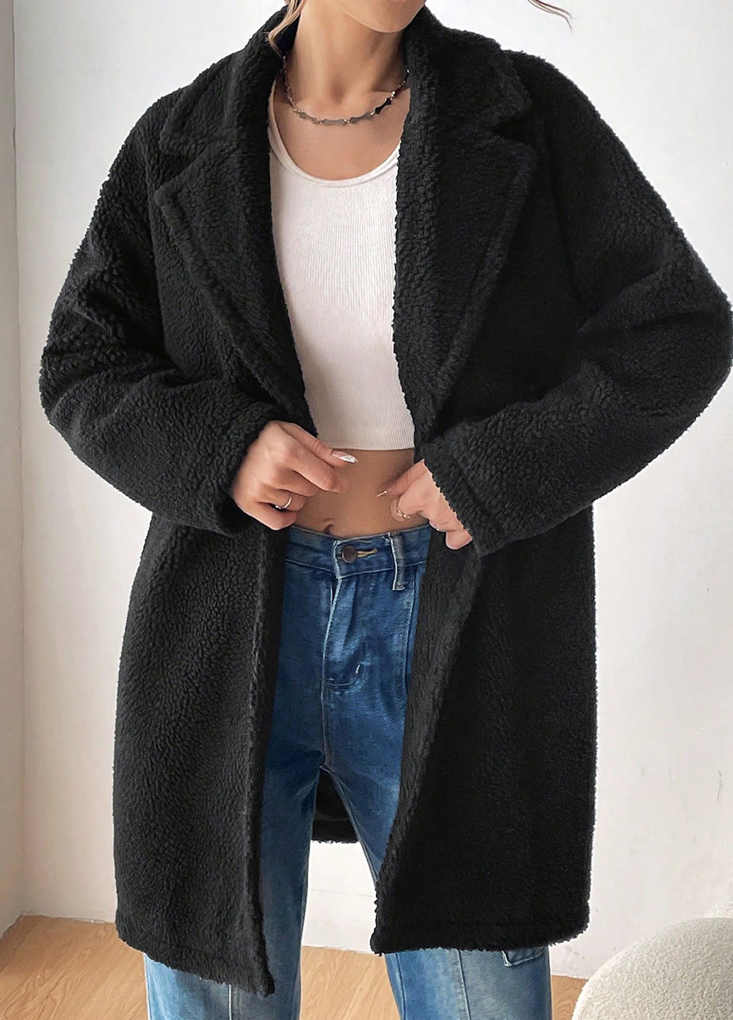 Черный демисезонный кардиган SHEIN