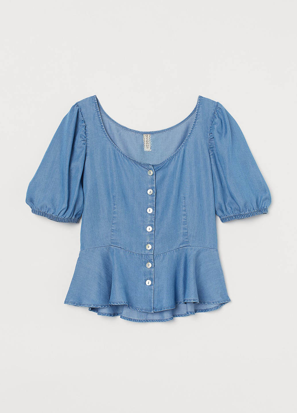 Светло-синяя летняя блуза с баской H&M