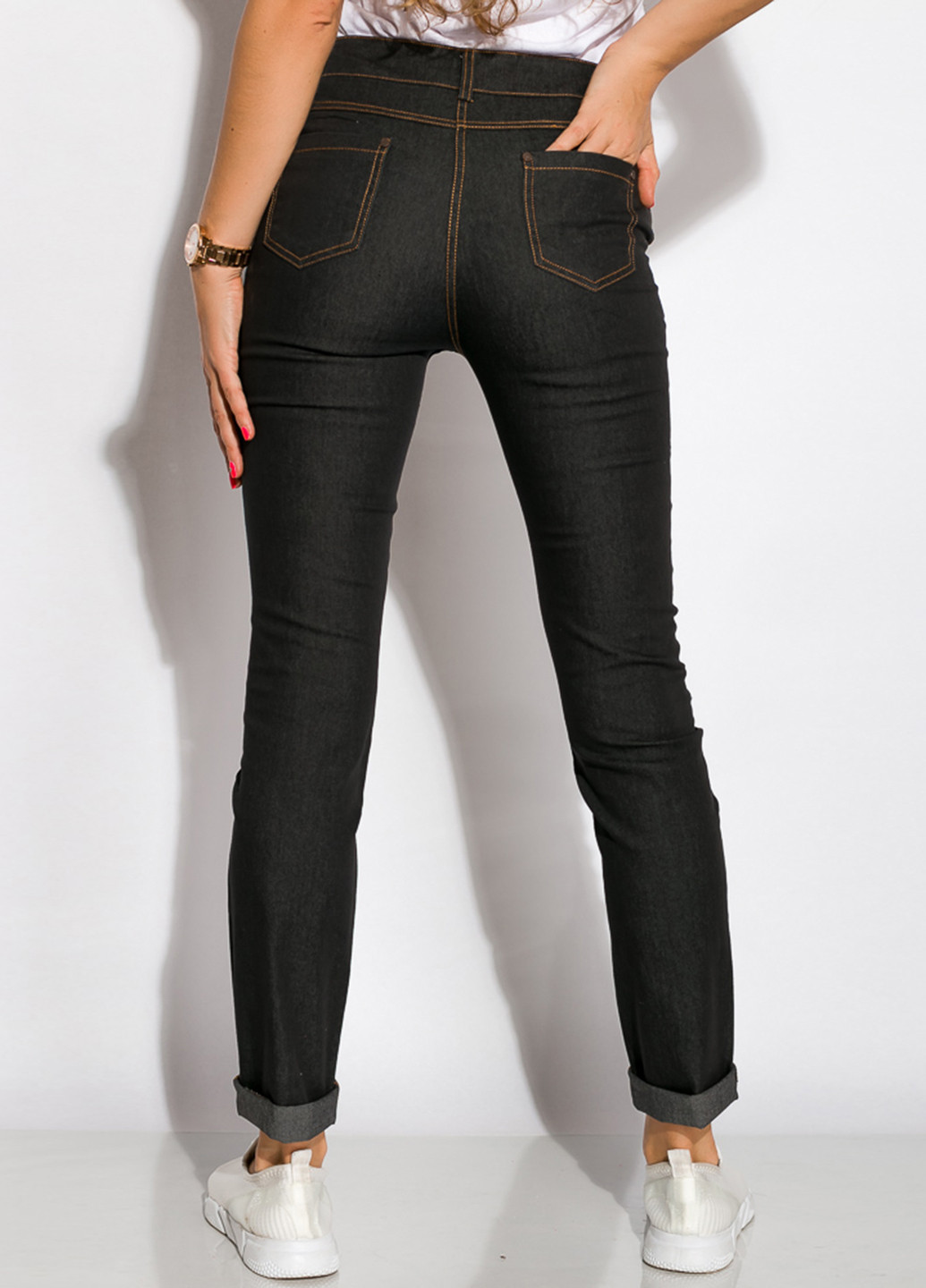 Темно-серые демисезонные зауженные джинсы Monaka