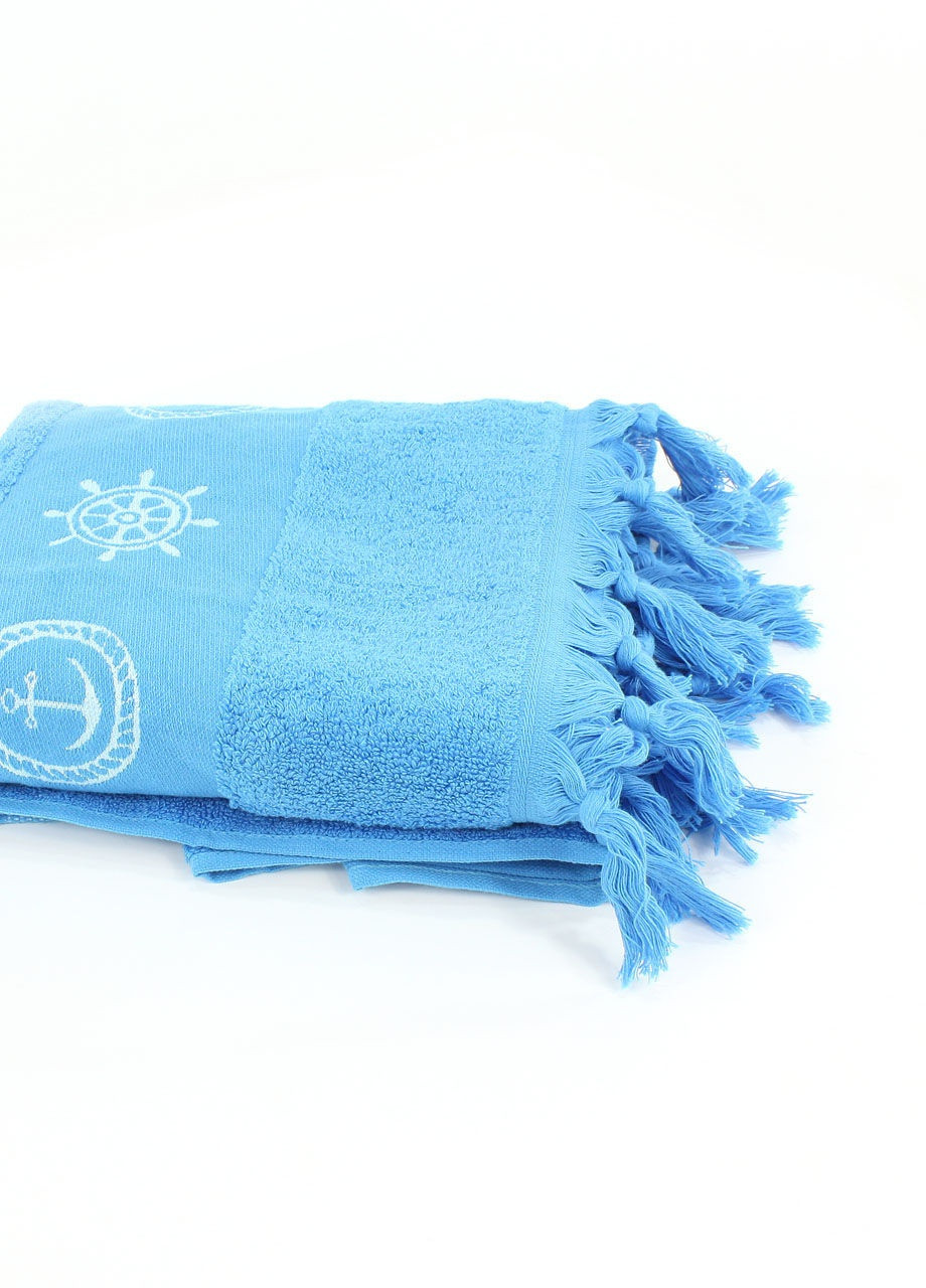 Еней-Плюс полотенце махровое пляжное пеж0008 70х140 синий производство - Украина
