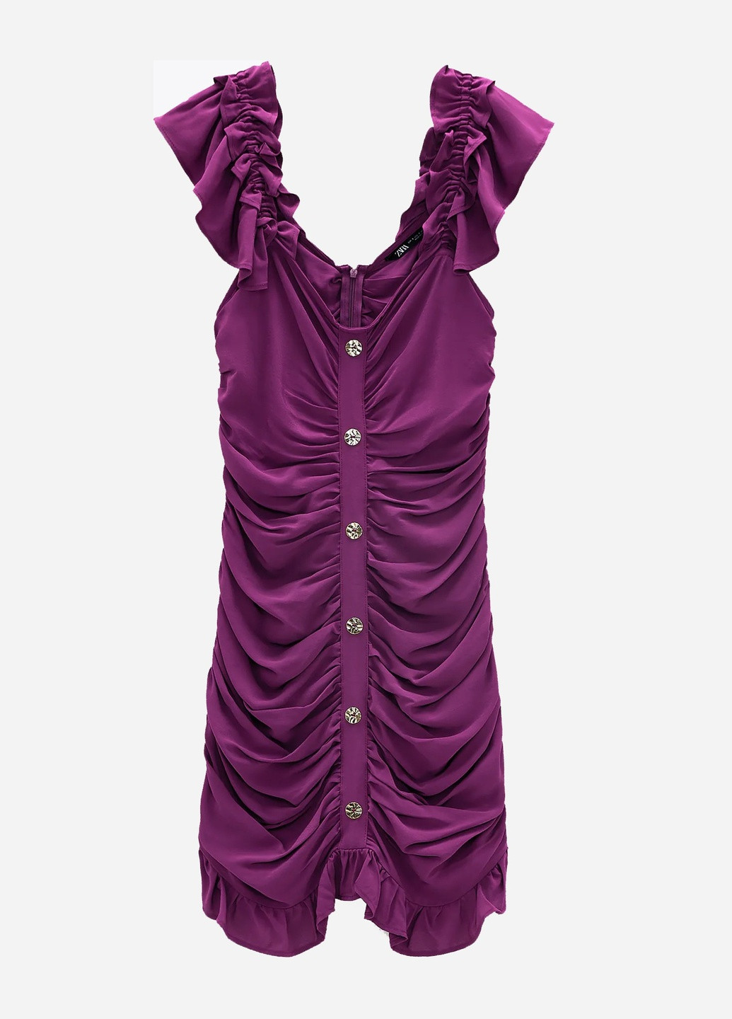 Фиолетовое кэжуал платье Zara однотонное