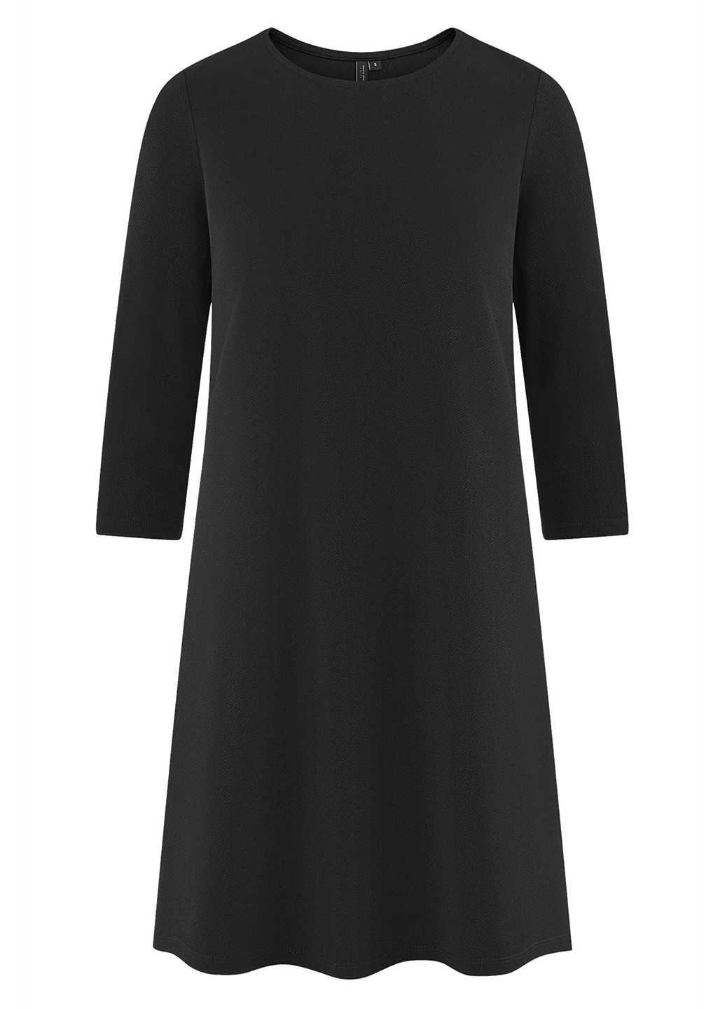Черное кэжуал платье а-силуэт Oodji в полоску