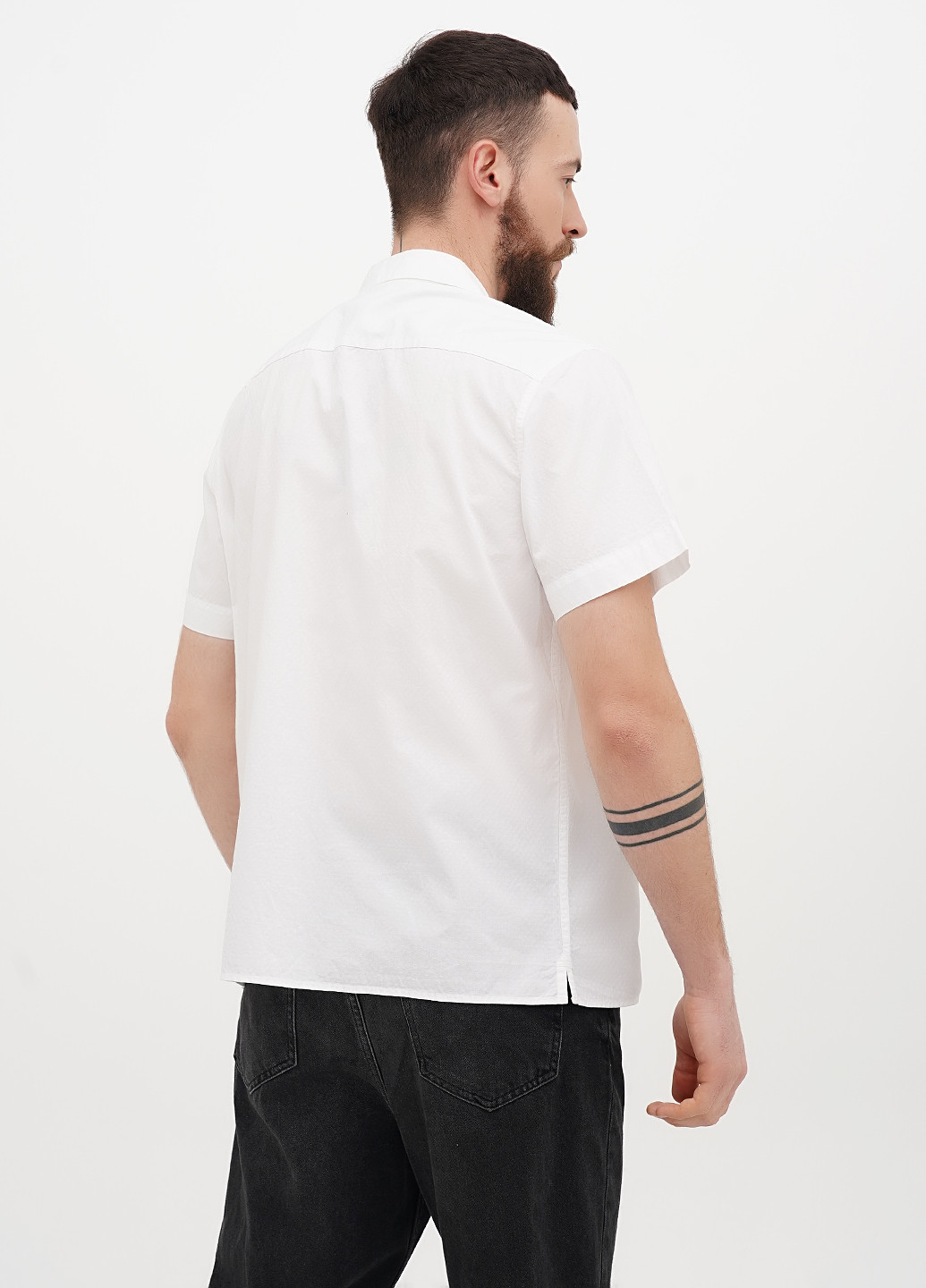 Белая кэжуал рубашка однотонная Banana Republic