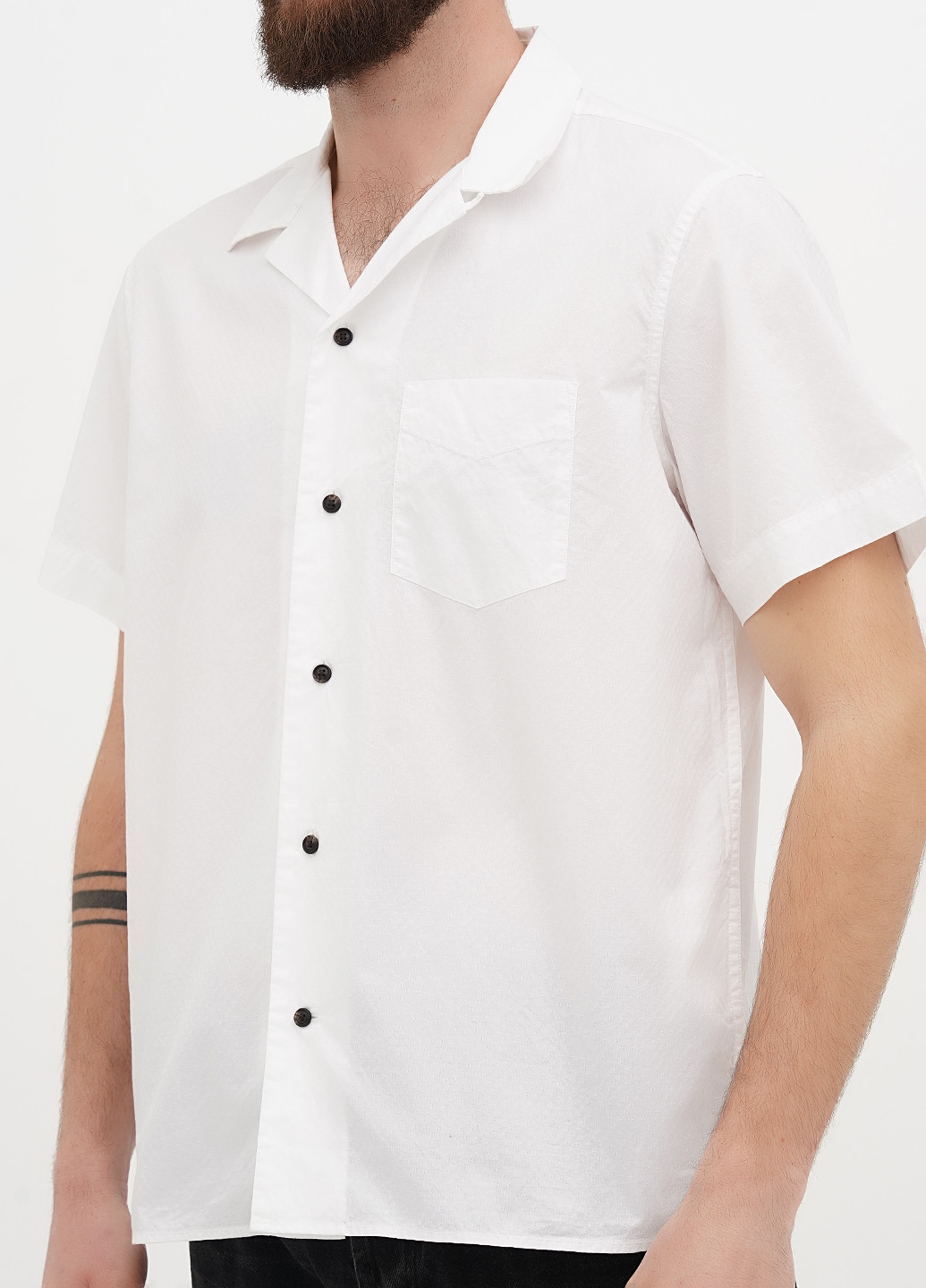 Белая кэжуал рубашка однотонная Banana Republic