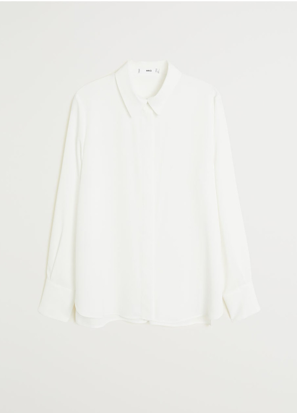 Белая кэжуал рубашка однотонная Mango