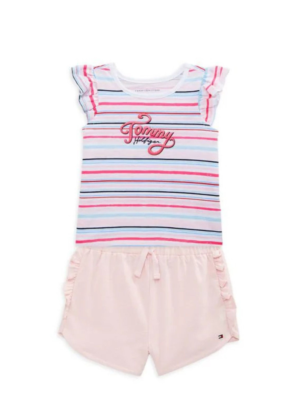 Розовый летний комплект (футболка, шорты) Tommy Hilfiger