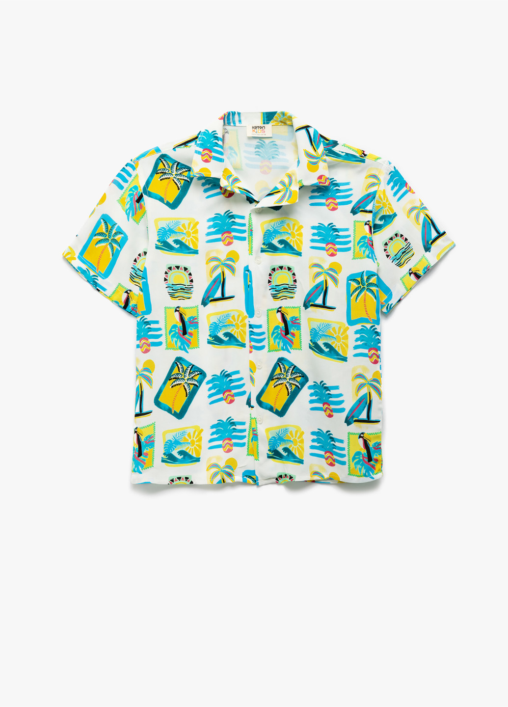 Цветная кэжуал, пляжный рубашка морская тематика KOTON