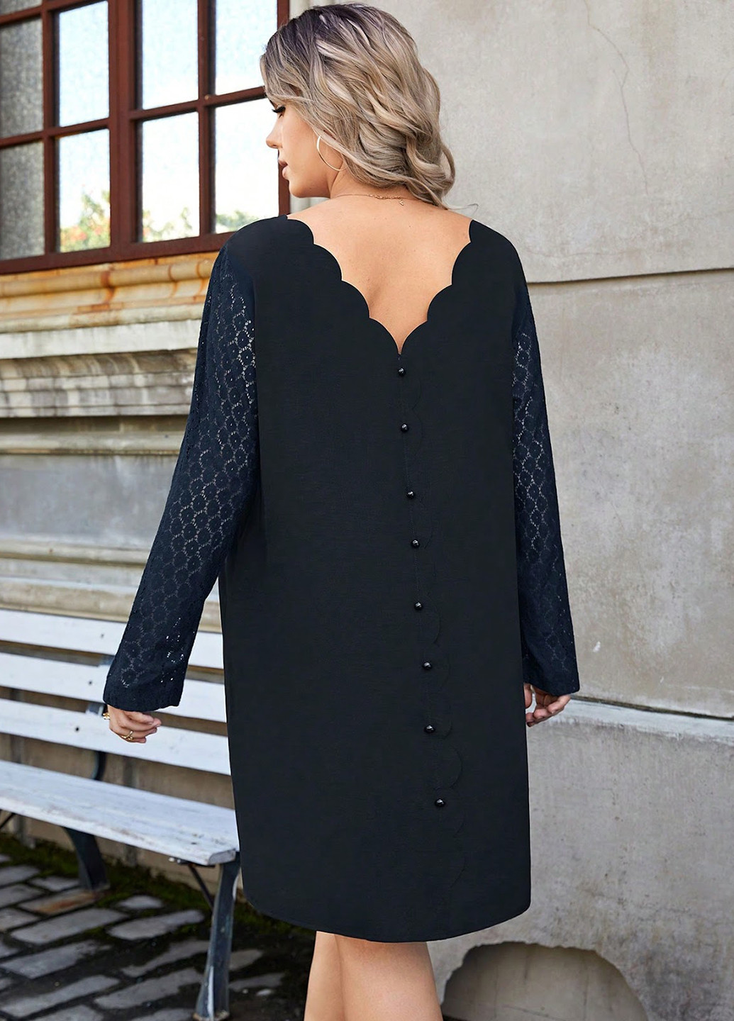 Темно-синя кежуал сукня SHEIN однотонна