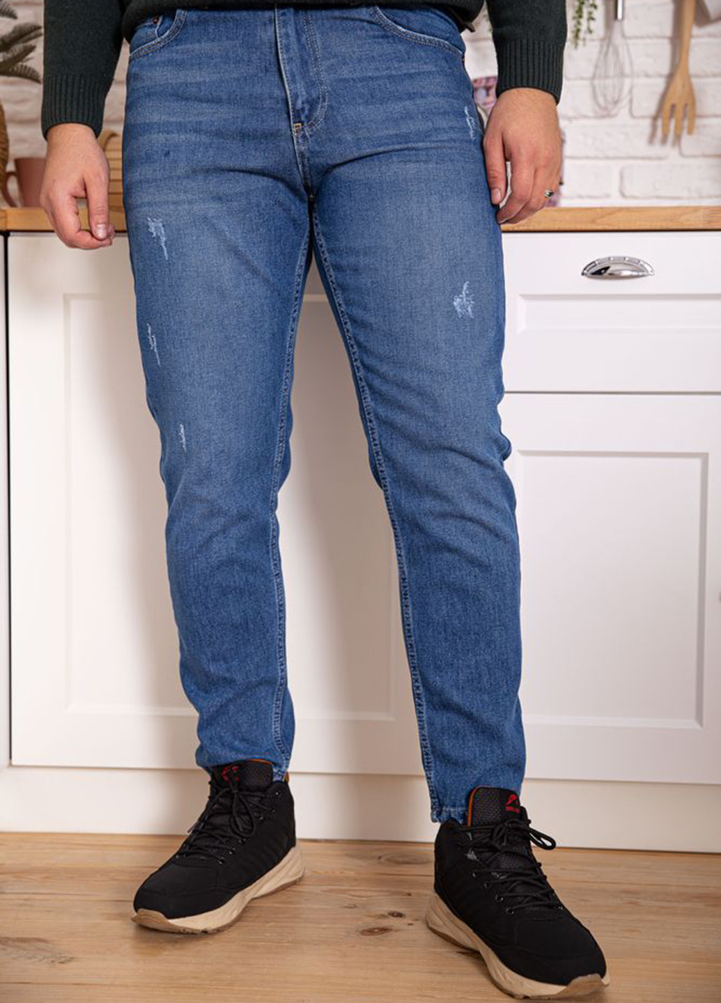 Светло-синие демисезонные мом фит, зауженные джинсы Ager