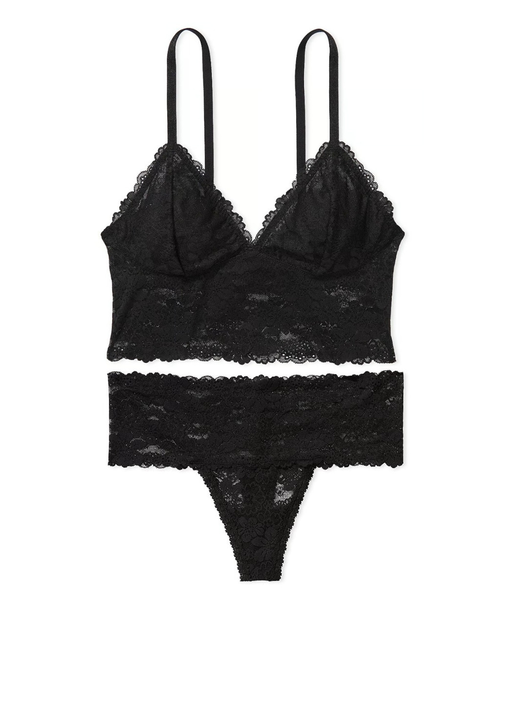 Черный демисезонный комплект (топ, трусики) Victoria's Secret