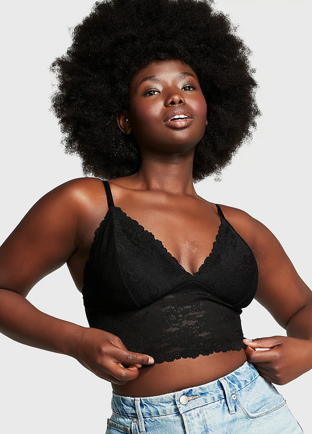 Черный демисезонный комплект (топ, трусики) Victoria's Secret