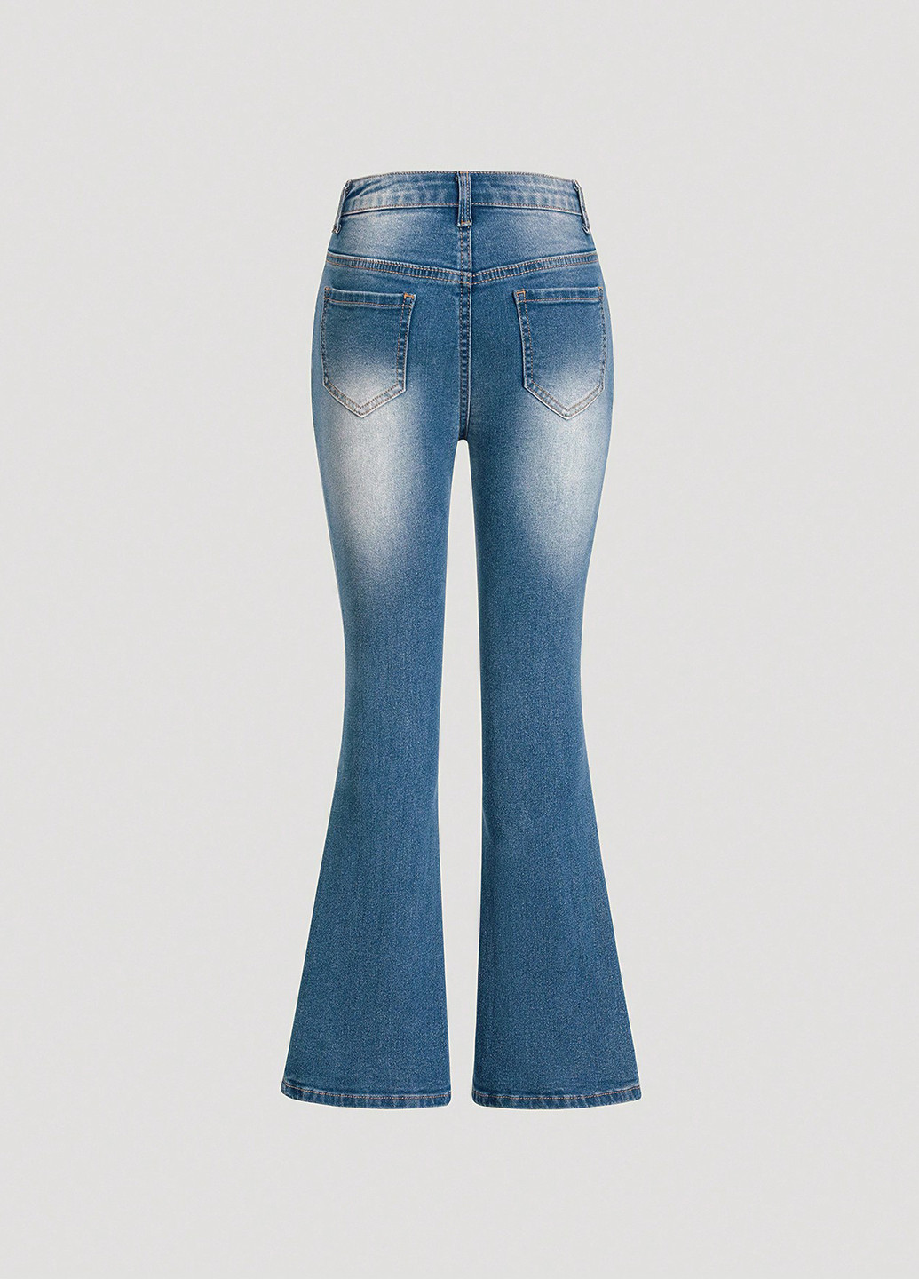 Темно-синие демисезонные клеш джинсы SHEIN