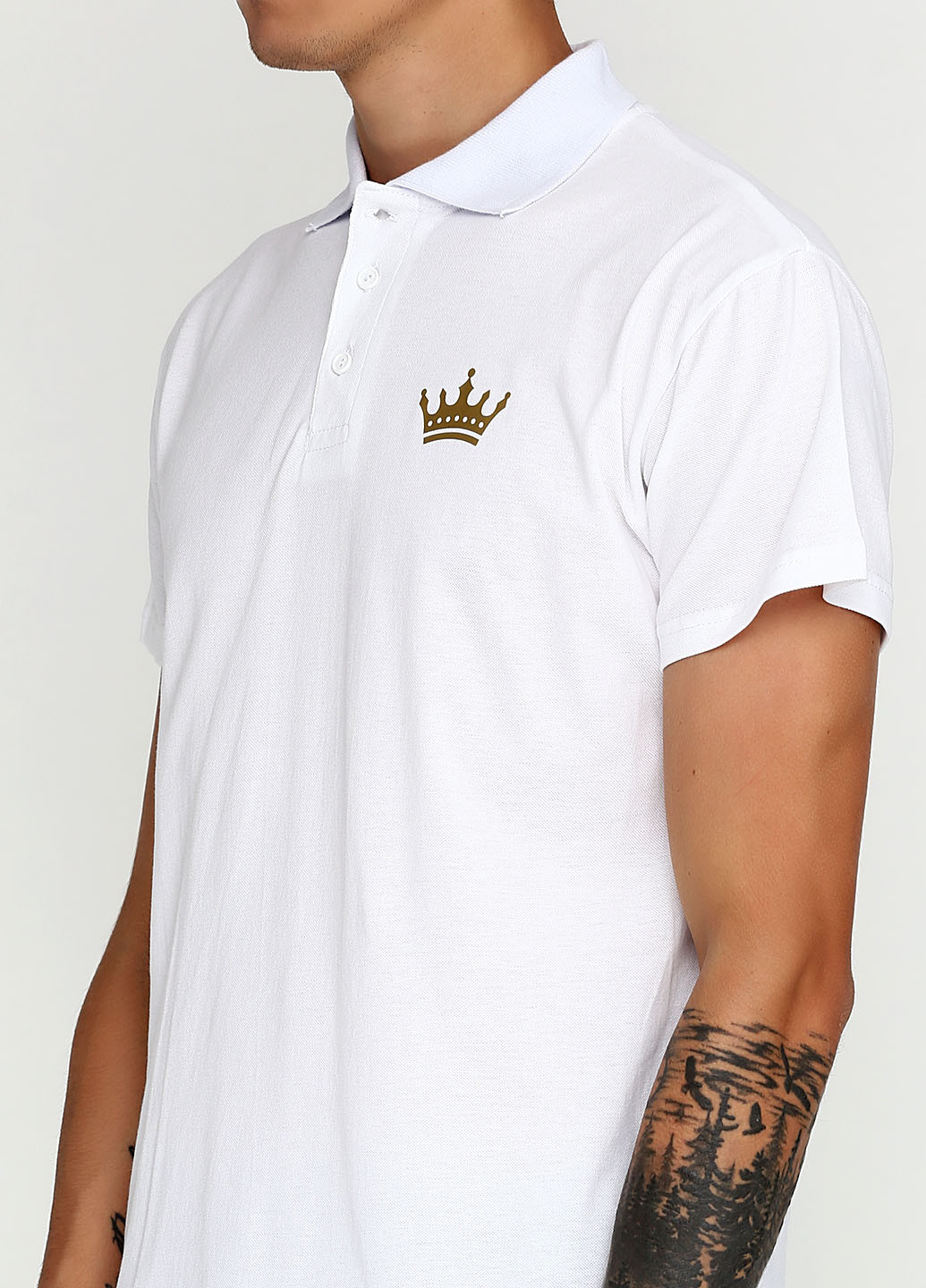 Белая футболка-поло для мужчин Tryapos с рисунком