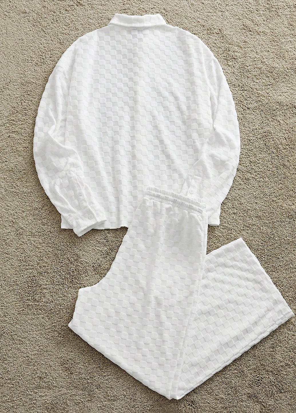 Белый демисезонный комплект (рубашка, брюки) SHEIN