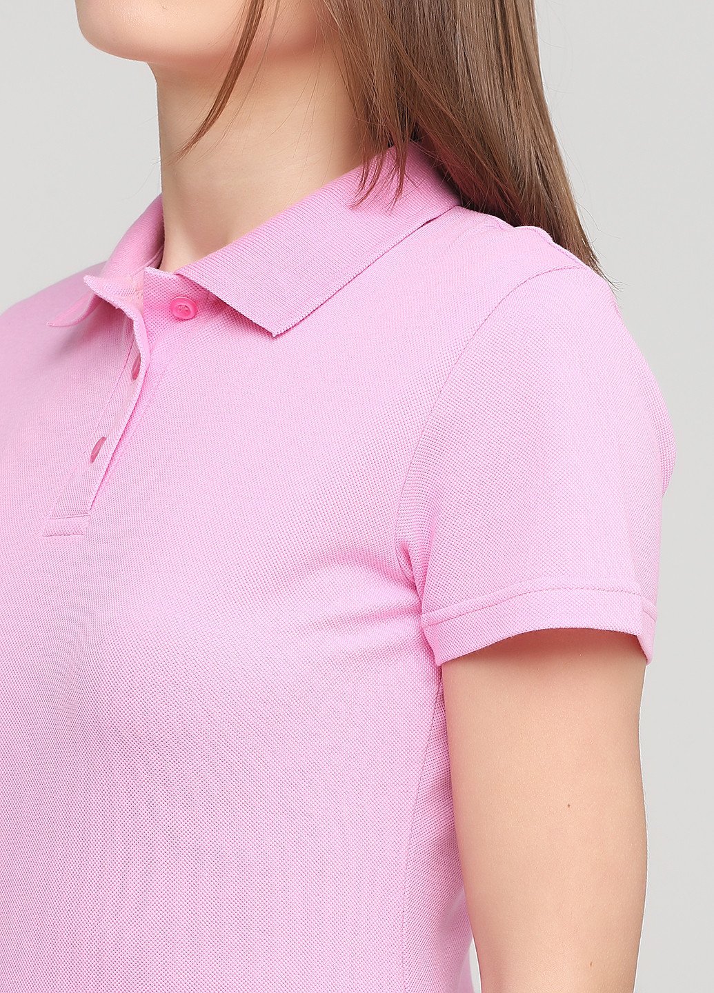 Розовая женская футболка-футболка поло женская розовая классическая Melgo однотонная