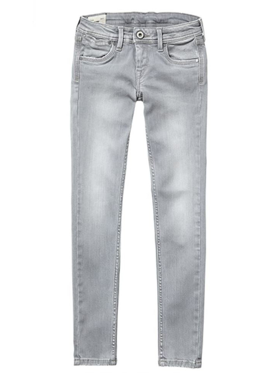 Серые демисезонные зауженные джинсы Pepe Jeans